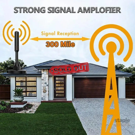 Digital Tv Antenna 300 Mile Indoor Outdoor Hd Tv Aerial Amplifier Signal Booster - Appliances > TV > TVs & Accessories
