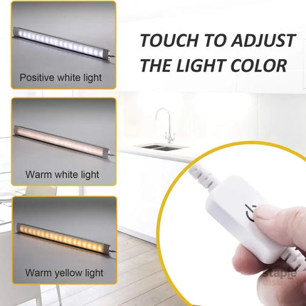 Dimmable LED Under Cabinet Lighting,5V USB Powered Closet Light Bar with Touch Sensor,Plug Under Counter Strip Lights