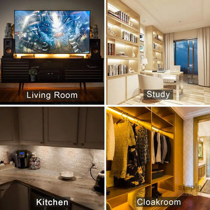 Dimmable LED Under Cabinet Lighting,5V USB Powered Closet Light Bar with Touch Sensor,Plug Under Counter Strip Lights