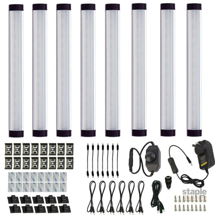 Dimmable LED Under Cabinet Lighting Bar 12V Under Counter LED Light Strip Linkable Kit with Rocker Switch