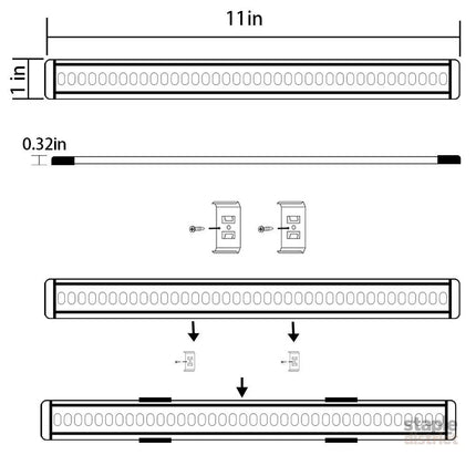 Dimmable LED Under Cabinet Lighting Under Counter LED Light Bar Linkable Kit with Rocker Switch Kitchen,Showcase,Shelf