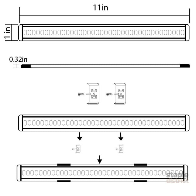 Dimmable LED Under Cabinet Lighting Under Counter LED Light Bar Linkable Kit with Rocker Switch Kitchen,Showcase,Shelf
