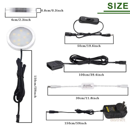 Dimmable & Timing Under Counter Lights Kitchen with Wireless RF Remote,Ultra-Thin 240V LED Cabinet Lights,12W Shelf