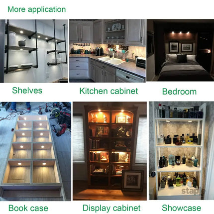 Dimmable & Timing Under Counter Lights Kitchen with Wireless RF Remote,Ultra-Thin 240V LED Cabinet Lights,12W Shelf