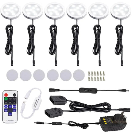 Dimmable & Timing Under Counter Lights Kitchen with Wireless RF Remote,Ultra-Thin 240V LED Cabinet Lights,12W Shelf