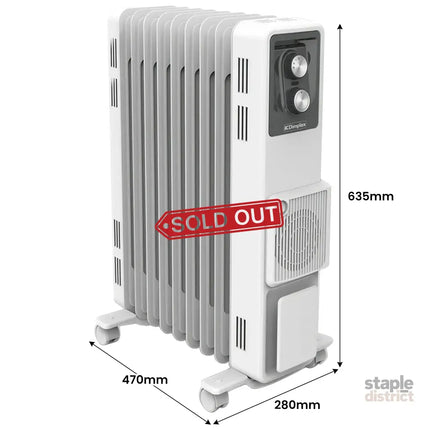 Dimplex 2.4kW Oil Column Heater with Turbo Fan 9 Fin Portable Radiator - Appliances > Heaters > Gas & Oil Heaters