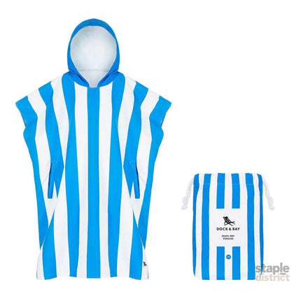 Dock & Bay Adult Poncho Hooded Towel | Cabana Collection | Bondi Blue S-2006732816775254016