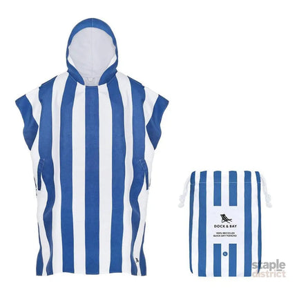 Dock & Bay Adult Poncho Hooded Towel | Cabana Collection | Whitsunday Blue S-2006732817106604032