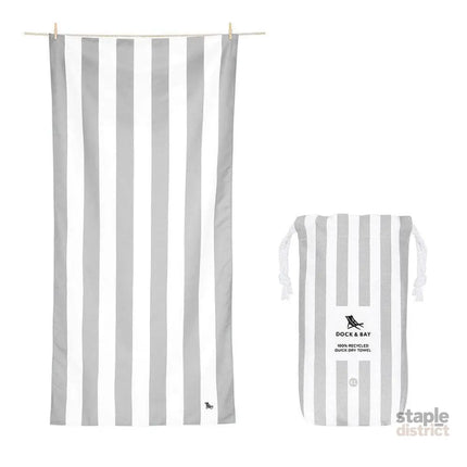 Dock & Bay Beach Towel Cabana Collection XL | Quick Dry | Goa Grey-2006732812807442432