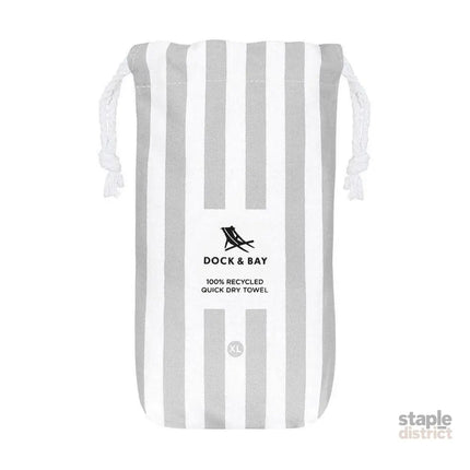 Dock & Bay Beach Towel Cabana Collection XL | Quick Dry | Goa Grey-2006732812807442434