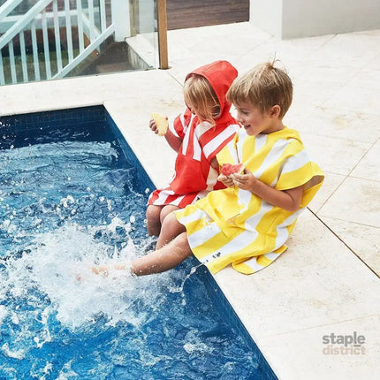 Dock & Bay KIDS Poncho Hooded Towel -Mini Cabana Collection-Boracay Yellow S (4-7yrs)-2006732817773498369