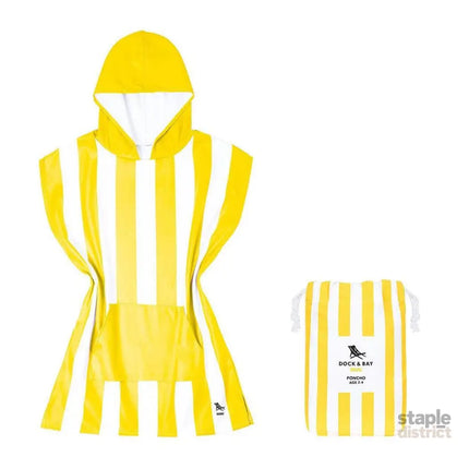 Dock & Bay KIDS Poncho Hooded Towel -Mini Cabana Collection-Boracay Yellow XS (2-4yrs)-2006732818595581952