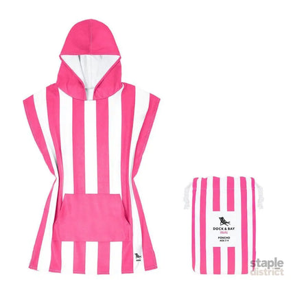 Dock & Bay KIDS Poncho Hooded Towel -Mini Cabana Collection-Phi Phi Pink XS (2-4yrs)-2006732817937076224