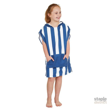 Dock & Bay KIDS Poncho Hooded Towel -Mini Cabana Collection-Whitsunday Blue M (8-10yrs)-2006732817601531908