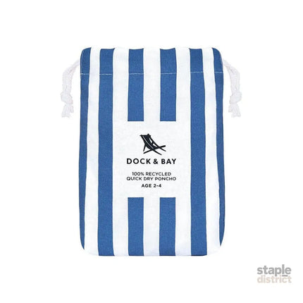 Dock & Bay KIDS Poncho Hooded Towel -Mini Cabana Collection-Whitsunday Blue M (8-10yrs)-2006732817601531910
