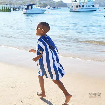 Dock & Bay KIDS Poncho Hooded Towel -Mini Cabana Collection-Whitsunday Blue M (8-10yrs)-2006732817601531907