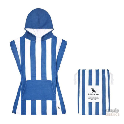 Dock & Bay KIDS Poncho Hooded Towel -Mini Cabana Collection-Whitsunday Blue XS (2-4yrs)-2006732818423615488