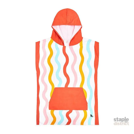 Dock & Bay KIDS Poncho Hooded Towel - Squiggle Face M (7-10yrs)-2006732818754965506