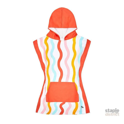 Dock & Bay KIDS Poncho Hooded Towel - Squiggle Face M (7-10yrs)-2006732818754965512