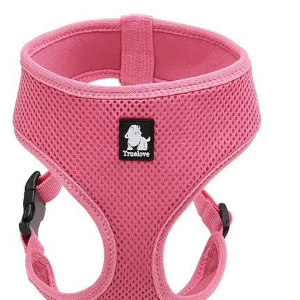 Dog Harness with Steel D Ring - Pink, M-1831155619751661568