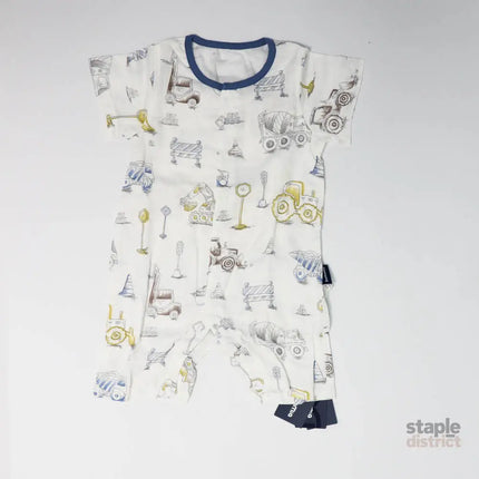 Domia Silky Bamboo Short Sleeve Baby Romper Engineering Team L80 48-2006733357874024449