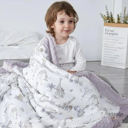 Domimia Thick Padded Minky Cotton Kids Blanket - 2.5 tog Wildflower Boquet-2006733351154749440