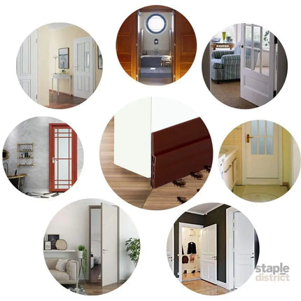 Door Draft Stopper 37 Inch Under Door Sweep Bottom Blocker with Rubber Seal Strip Under Door Seal for Exterior/Interior