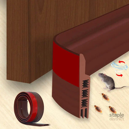 Door Draft Stopper 37 Inch Under Door Sweep Bottom Blocker with Rubber Seal Strip Under Door Seal for Exterior/Interior