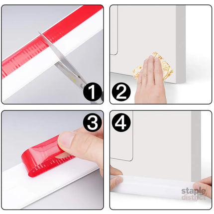 Door Draft Stopper 37 Inch Under Door Sweep Bottom Blocker with Rubber Seal Strip Under Door Seal for Exterior/Interior