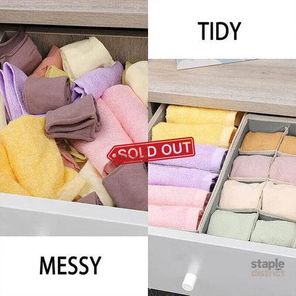 Drawer Organizer Set Foldable Storage Box Divider for Bra Underwear Closet 4pcs - Beige - Baby & Kids > Kid’s Furniture