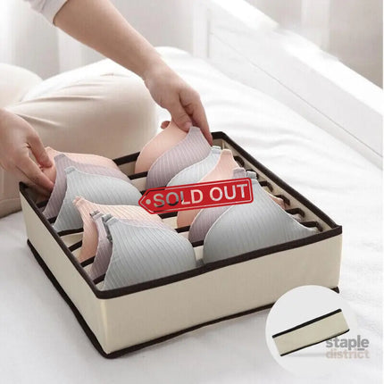 Drawer Organizer Set Foldable Storage Box Divider for Bra Underwear Closet 4pcs - Beige - Baby & Kids > Kid’s Furniture