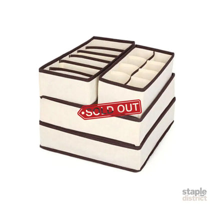 Drawer Organizer Set Foldable Storage Box Divider for Bra Underwear Closet 4pcs - Beige - Baby & Kids > Kid’s Furniture