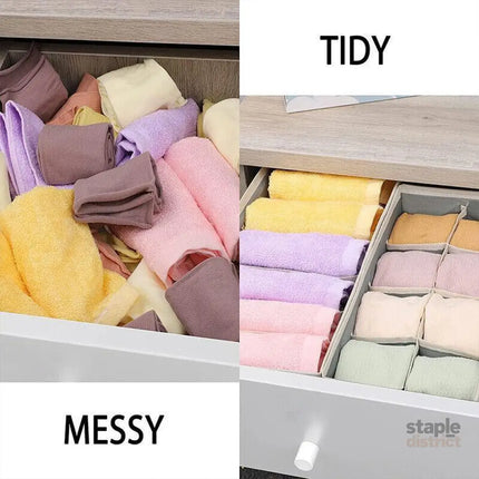 Drawer Organizer Set Foldable Storage Box Divider for Bra Underwear Closet 4pcs - Grey - Baby & Kids > Kid’s Furniture