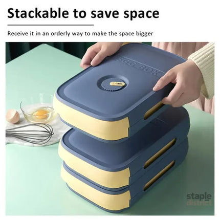Drawer Type Eggs Tray Fruit Storage Box Kitchen Stacking Holder Food Container - Blue - Commercial > Packaging >
