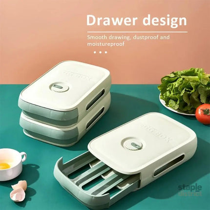 Drawer Type Eggs Tray Fruit Storage Box Kitchen Stacking Holder Food Container - Blue - Commercial > Packaging >