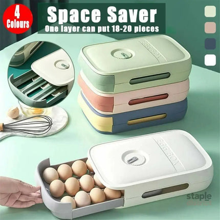 Drawer Type Eggs Tray Fruit Storage Box Kitchen Stacking Holder Food Container - Pink - Commercial > Packaging >