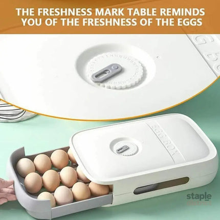 Drawer Type Eggs Tray Fruit Storage Box Kitchen Stacking Holder Food Container - White - Commercial > Packaging >