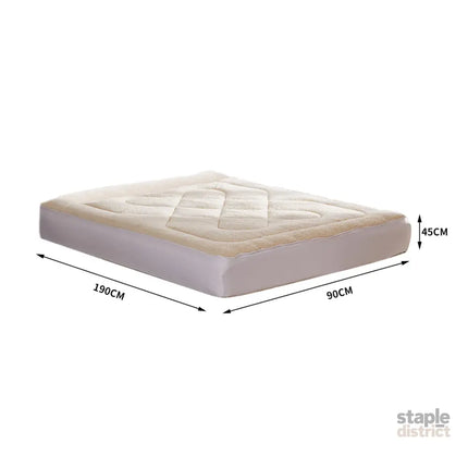 DreamZ Mattress Topper 100% Wool Underlay Single-2018816782927794178