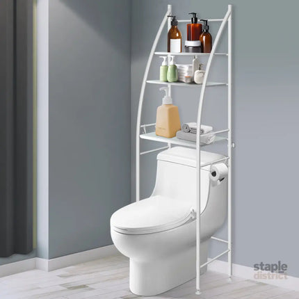 Dutxa 3 Tier Over Toilet Storage Shelf White-2006733188558360582