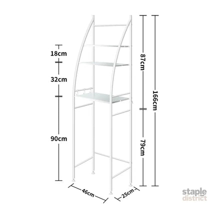 Dutxa 3 Tier Over Toilet Storage Shelf White-2006733188558360578