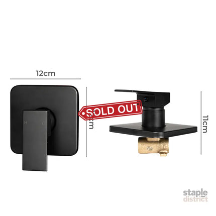 Dutxa Bathroom Shower Mixer Tap Brass Black-2018816691387109378