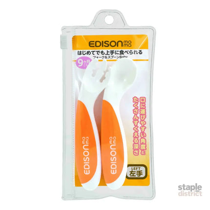 EDISON mama ForkSpoon Beginner SetOrange left Handed-2006733438828285952