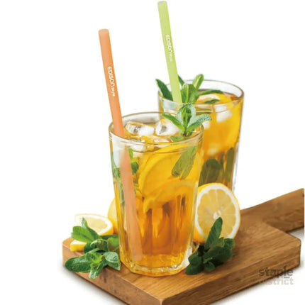 EDISON mama Resealable Silicone Zipper Straw Green/Orange-2006733472181391365