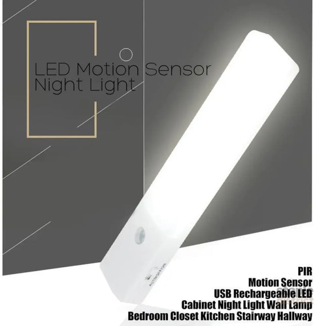 EL608 Rechargeable Infrared Motion Sensor Wall LED Night Light Torch (Cool White) - Home & Garden > Lighting > Night