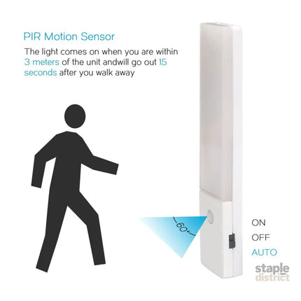 EL608 Rechargeable Infrared Motion Sensor Wall LED Night Light Torch (Cool White) - Home & Garden > Lighting > Night