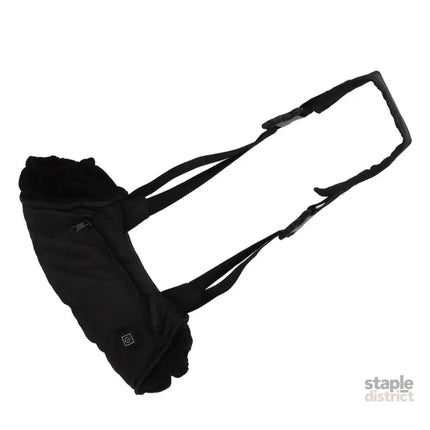 Electric Hand Warming Muff Temperature Controllable Waterproof Quilted Cotton Heated Hand Pouch for Winter Black