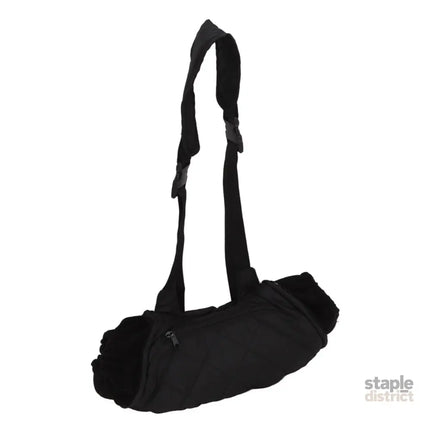 Electric Hand Warming Muff Temperature Controllable Waterproof Quilted Cotton Heated Hand Pouch for Winter Black