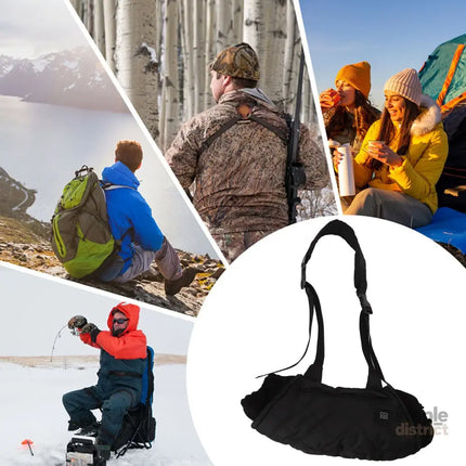 Electric Hand Warming Muff Temperature Controllable Waterproof Quilted Cotton Heated Hand Pouch for Winter Black