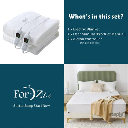 Electric Heated Mattress Pad Blanket with Dual Control & 9-Hour Auto Off & 9 Heat Settings Preheat Functions Overheat