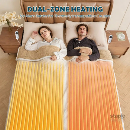 Electric Heated Mattress Pad Blanket with Dual Control & 9-Hour Auto Off & 9 Heat Settings Preheat Functions Overheat